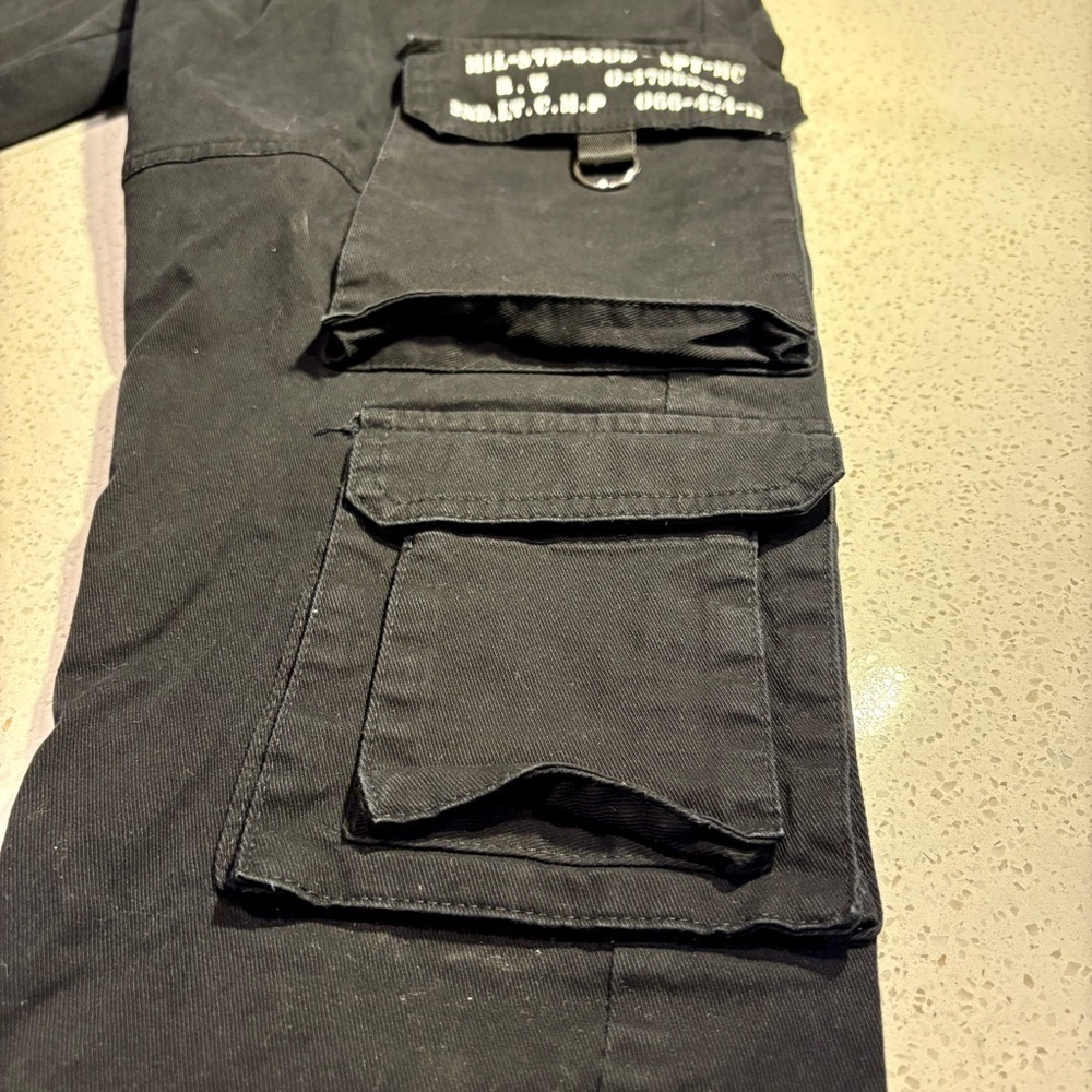 Maniere De Voir Black Cargo Jogger Pants Size Medium - Picture 3 of 6